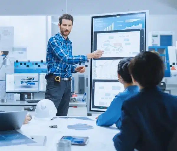 Professor teaching students